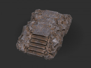 Stairs stone staircase 01 Model 3D