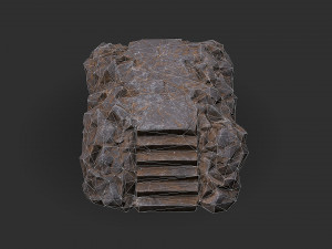 Stairs stone staircase 01 Model 3D