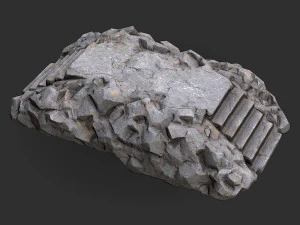 Trap stenen trap 02 3D Model