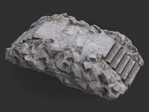 Stairs stone staircase 02 3D Model