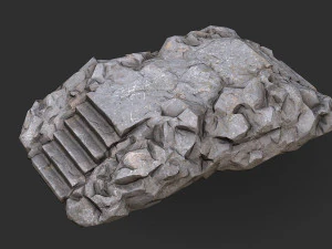 Stairs stone staircase 02 3D Model