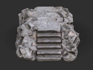 Stairs stone staircase 02 3D Model