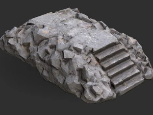 Stairs stone staircase 02 3D Model
