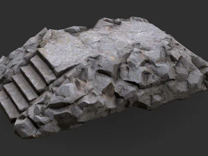 Stairs stone staircase 02 3D Model