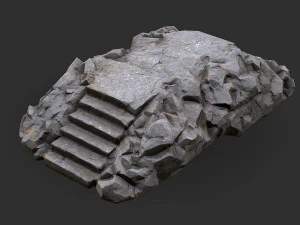 Stairs stone staircase 02 3D Model