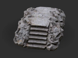 Stairs stone staircase 02 3D Model