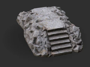 Stairs stone staircase 02 3D Model