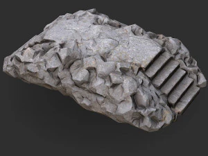 Stairs stone staircase 02 3D Model