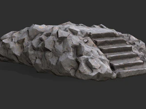 Stairs stone staircase 02 3D Model