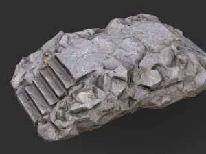 Stairs stone staircase 02 3D Model