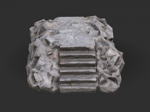 Stairs stone staircase 02 Modelo 3D