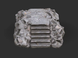 Stairs stone staircase 02 3D Model