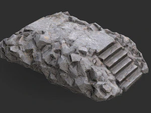Stairs stone staircase 02 3D Model
