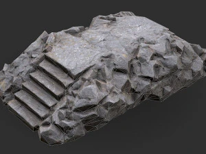 Stairs stone staircase 02 3D Model