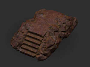 Stairs stone staircase 03 3D Model