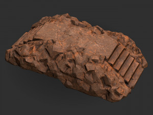 Stairs stone staircase 04 3D Model