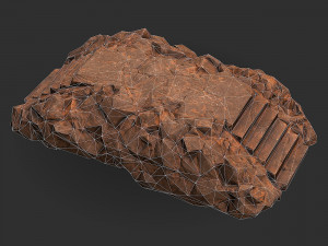 Stairs stone staircase 04 Model 3D