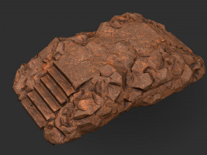 Stairs stone staircase 04 Model 3D