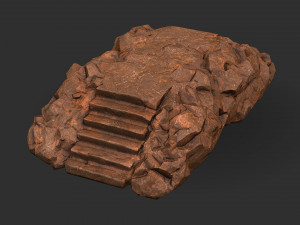 Stairs stone staircase 04 Model 3D