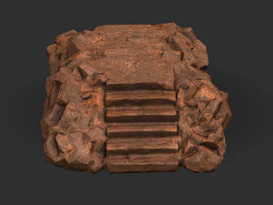 Stairs stone staircase 04 3D Model