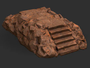 Stairs stone staircase 04 3D Model