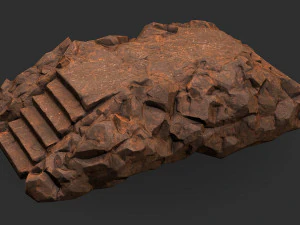 Stairs stone staircase 04 3D Model