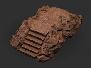 Stairs stone staircase 04 Model 3D