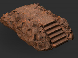 Stairs stone staircase 04 Model 3D