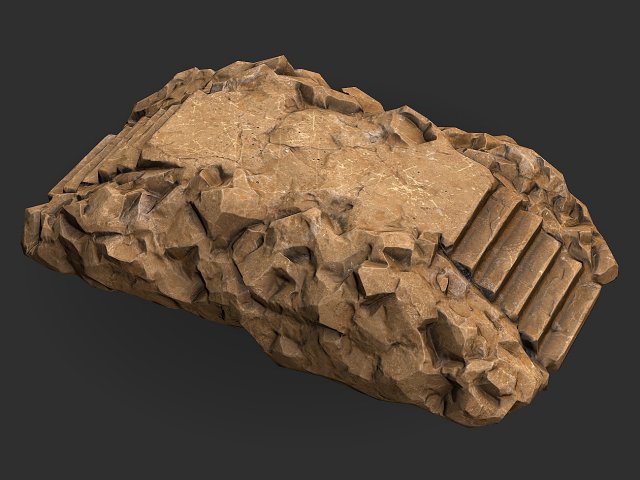 Stairs stone staircase 05 3D Model .c4d .max .obj .3ds .fbx .stl .blend 