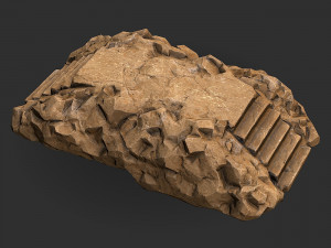 Stairs stone staircase 05 Model 3D