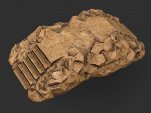 Stairs stone staircase 05 3D Model