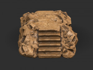 Stairs stone staircase 05 3D Model