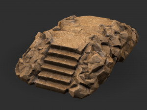 Stairs stone staircase 05 3D Model