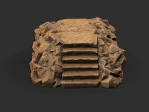 Stairs stone staircase 05 3D Model