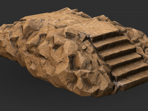 Stairs stone staircase 05 3D Model