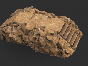 Stairs stone staircase 05 3D Model