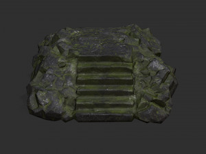 Stairs stone staircase 06 3D Model