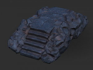 Stairs stone staircase 07 Model 3D