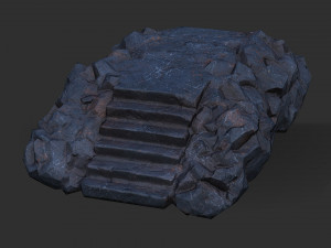 Stairs stone staircase 07 Model 3D