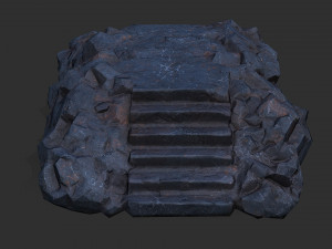 Stairs stone staircase 07 Model 3D