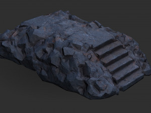 Stairs stone staircase 07 Model 3D