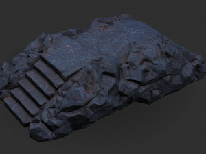 Stairs stone staircase 07 Model 3D