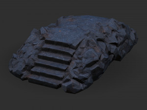 Stairs stone staircase 07 Model 3D