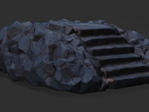 Stairs stone staircase 07 Model 3D