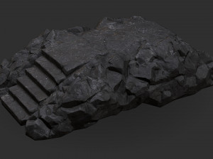 Stairs stone staircase 08 3D Model