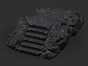 Stairs stone staircase 08 3D Model