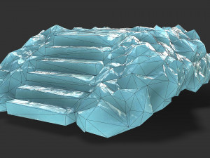 Stairs stone staircase 11 Model 3D