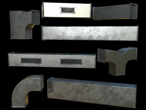 환기 모듈형 PBR 01 3D 모델