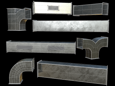 Ventilation Modular PBR 01 3D Model