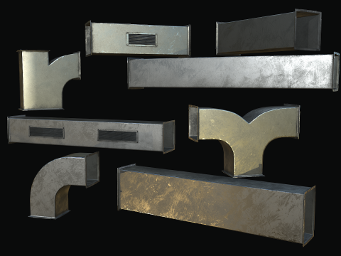 Ventilation Modular PBR 01 3D Model